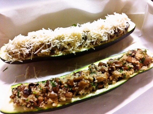 Cukina plnená šampiňónovým bulguritom - obrázok 2