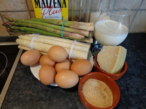 Clafoutis z dvoch druhov špargle - obrázok 1