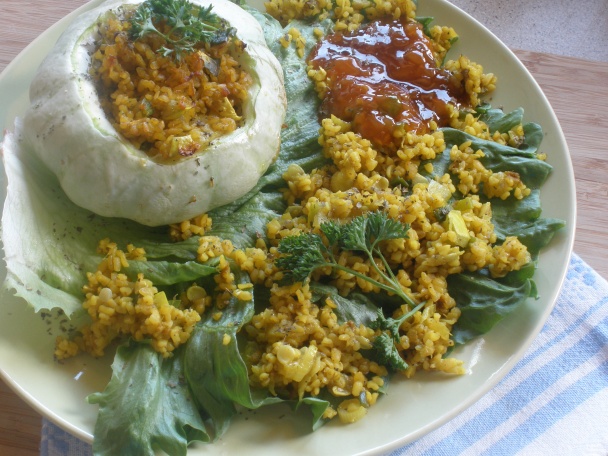 Pečený patizón plnený bulgurom - obrázok 4