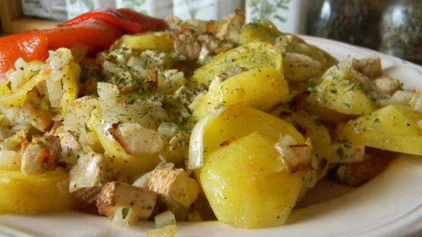 Pečené zemiaky s údeným tofu a cibuľou - obrázok 2