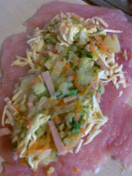 Kuracia roláda so zeleninovou plnkou - obrázok 3