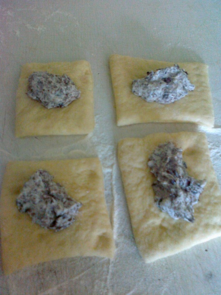 Šatôčky z kysnutého cesta s tvarohovo-čokoládovou náplňou - obrázok 2