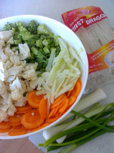 Kuracie prsia s restovanou zeleninou a ryžovými rezancami - obrázok 2