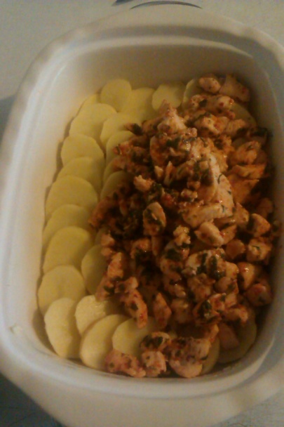 Zapekané zemiaky s kuracím mäsom a karfiolom (fotorecept) - obrázok 2