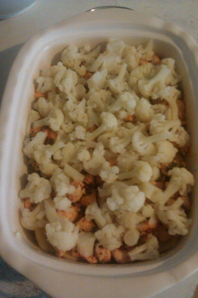 Zapekané zemiaky s kuracím mäsom a karfiolom (fotorecept) - obrázok 3