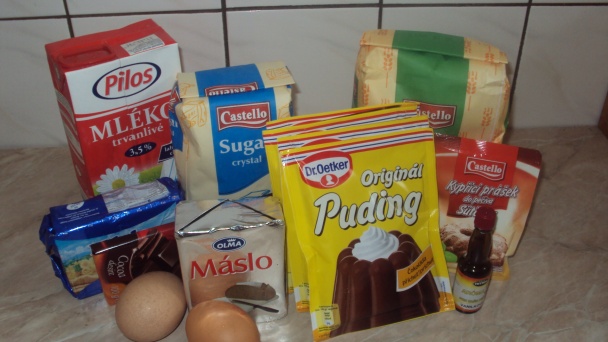 Pudingovo-čokoládový koláč (fotorecept) - obrázok 1