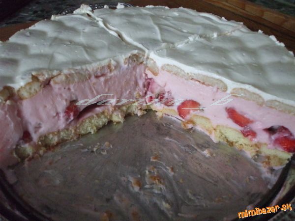 Tvarohovo - pudingová torta s jahodami - obrázok 13