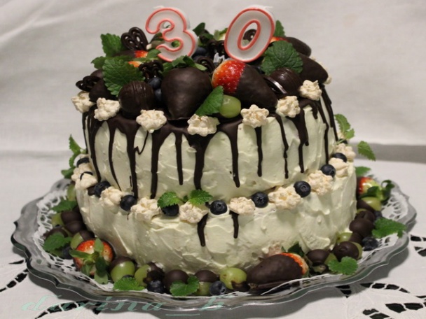 Kakaovo-orechová torta s mascarpone a ovocím (fotorecept) - obrázok 13