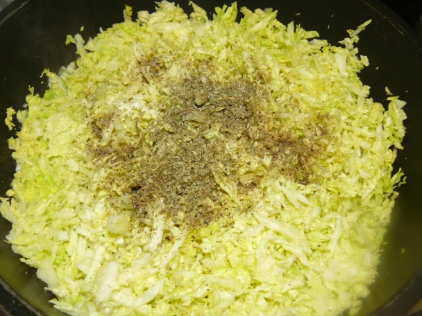 Pečienka s cukinou a duseným kelom - obrázok 5