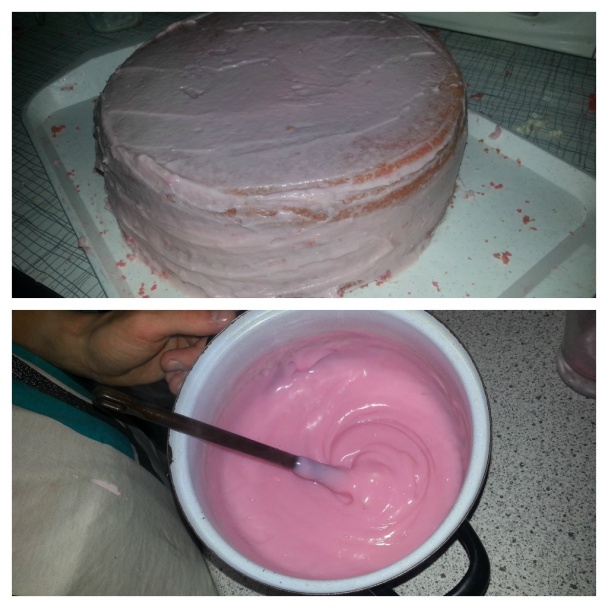 Ružová torta s tigrovitým vzorom  - obrázok 4