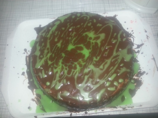 Ružová torta s tigrovitým vzorom  - obrázok 6