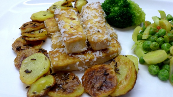 Tofu obalené v kokose so zeleninou (fotorecept) - obrázok 5