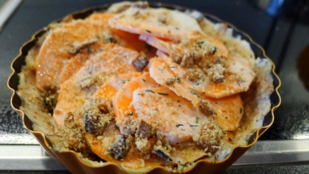 Mandľový slaný koláč s bylinkovými sladkými zemiakmi (fotorecept) - obrázok 6