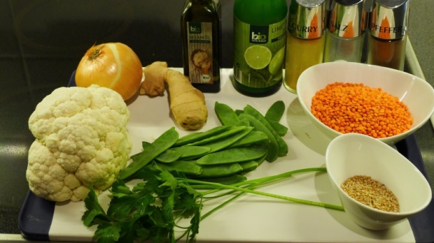 Karfiol s červenou šošovicou a sezamom (fotorecept) - obrázok 1