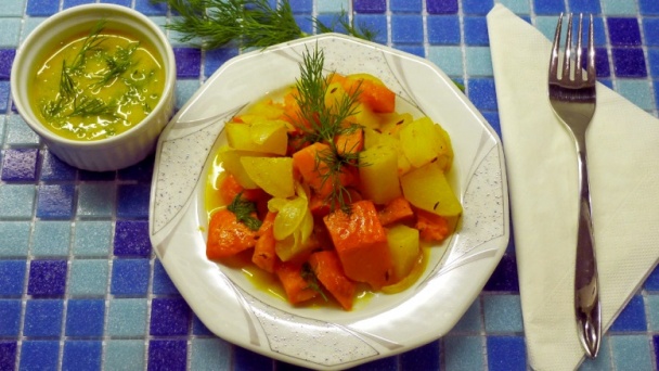 Tekvica so zemiakmi s kôprovou omáčkou (fotorecept) - obrázok 8