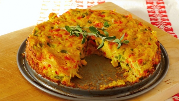 Kukurično-paprikový slaný koláč (fotorecept) - obrázok 6