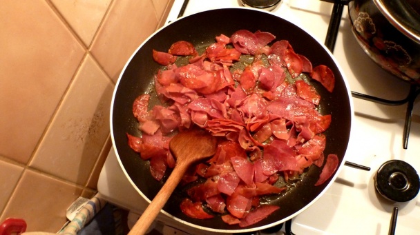 Fusilli ala Carbonara s restovanou zeleninou - obrázok 3