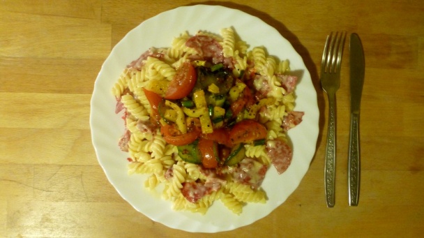 Fusilli ala Carbonara s restovanou zeleninou - obrázok 7