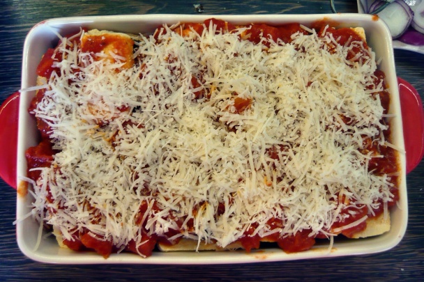 Zapečený baklažán s mozzarellou a tofu (fotorecept) - obrázok 6