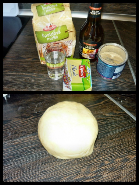 Slivkový koláč smotanou preliaty (fotorecept) - obrázok 1