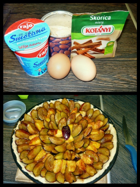 Slivkový koláč smotanou preliaty (fotorecept) - obrázok 3