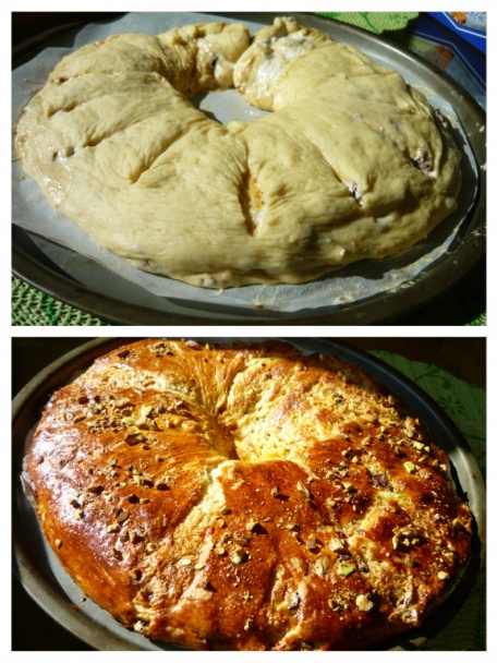Snehový veniec s pistáciami, čokoládou, brusnicami a karamelom (fotorecept) - obrázok 5