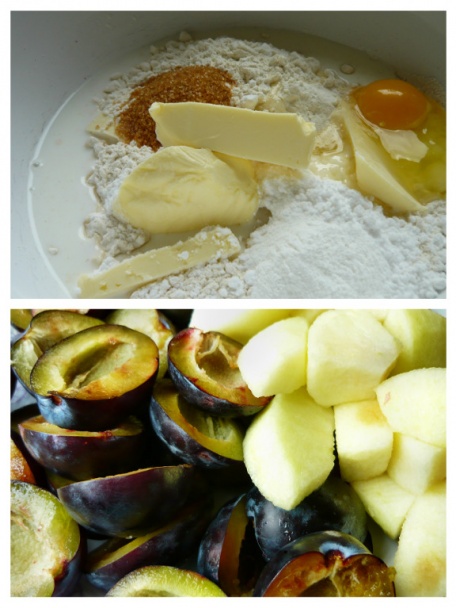 Slivkovo-jablkový koláč s krupicovou plnkou (fotorecept) - obrázok 2