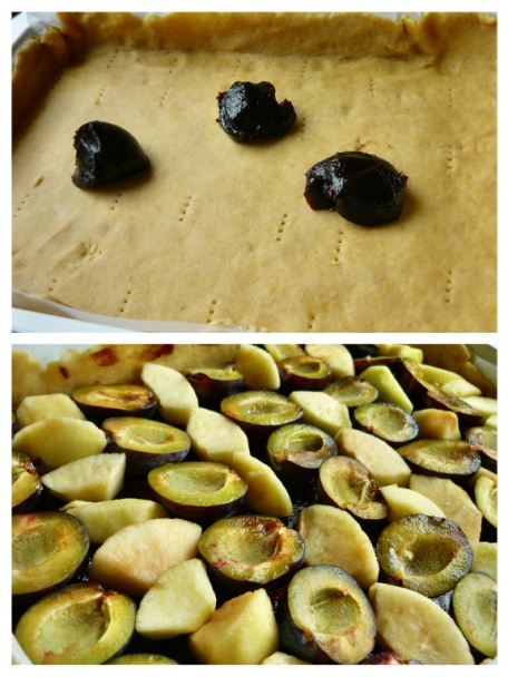 Slivkovo-jablkový koláč s krupicovou plnkou (fotorecept) - obrázok 3