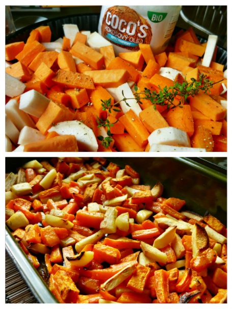 Pečená koreňová zelenina v omáčke s kokosového mlieka (fotorecept) - obrázok 1