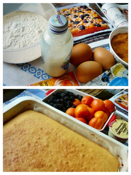 Marhuľový koláč s jogurtom a černicami (fotorecept) - obrázok 1