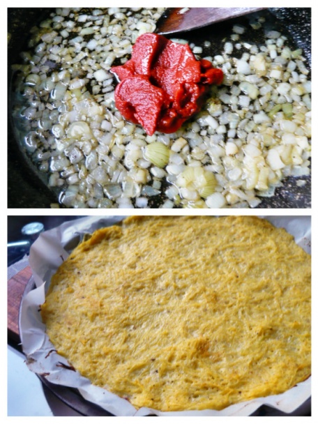 Špagetová tekvica ako slaný koláč s paradajkami (fotorecept) - obrázok 3