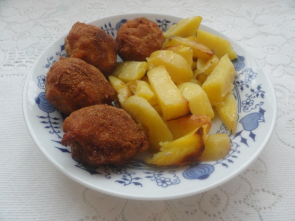 Plnené šampiňóny smažené - obrázok 6