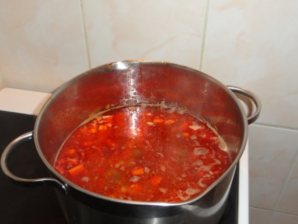 Falošný fazuľový guláš s haluškami - nokerlami (fotorecept) - obrázok 7