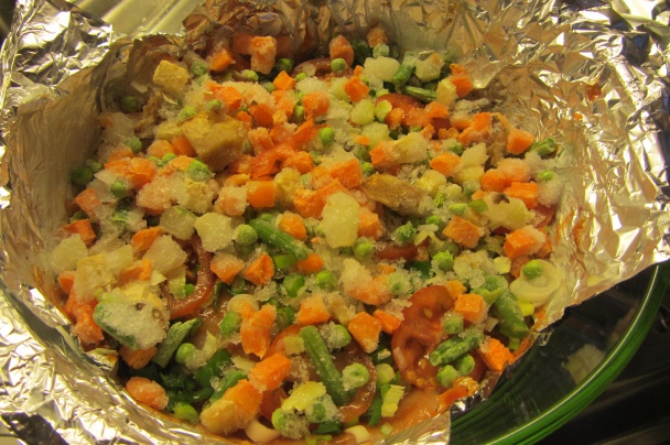 Kuracie prsia v alobale so zeleninou - obrázok 3