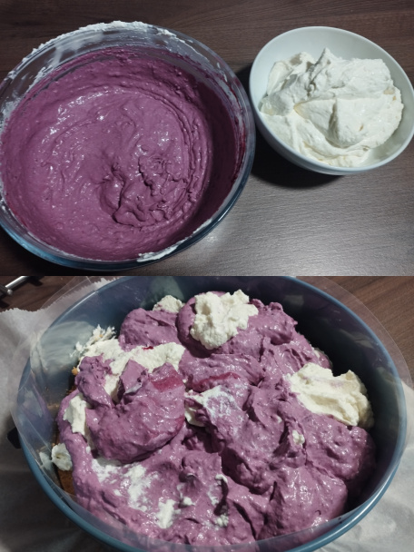 Nepečený čučoriedkový mramorový cheesecake (fotorecept) - obrázok 6