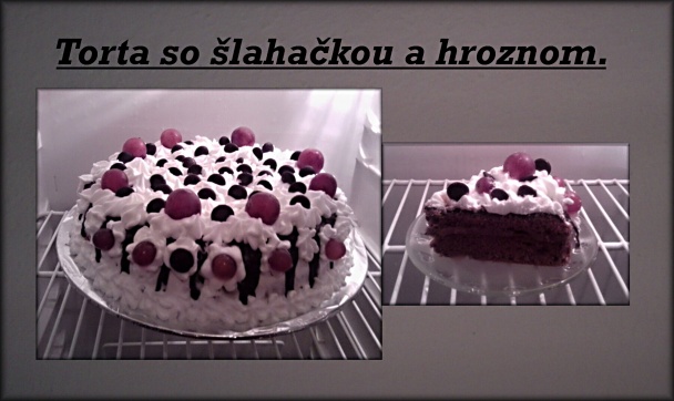 Torta so šľahačkou a hroznom - obrázok 3