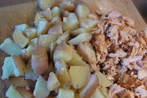 Zelený šalát s grilovaným lososom a parenými zemiakmi (fotorecept) - obrázok 6