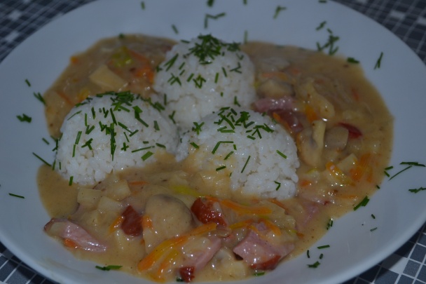 Šampiňóny na zelenine s údeným stehnom - obrázok 14