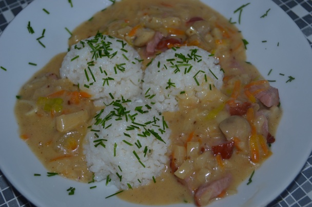 Šampiňóny na zelenine s údeným stehnom - obrázok 15