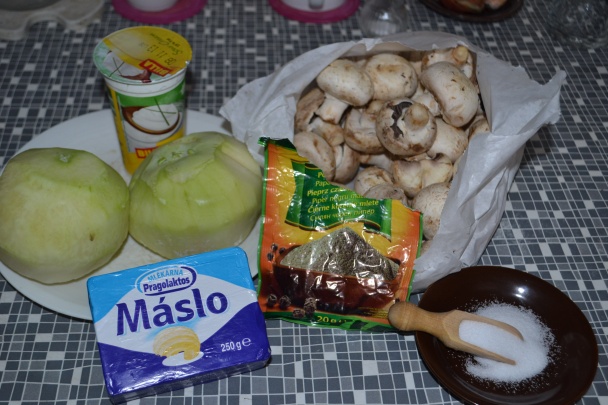 Dusený kaleráb so šampiňónmi na masle (fotorecept) - obrázok 1