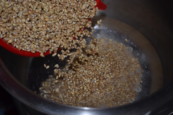 Hrachovo-krúpová kaša s údeným na hubách (fotorecept) - obrázok 1