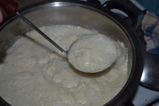 Hrachovo-krúpová kaša s údeným na hubách (fotorecept) - obrázok 3