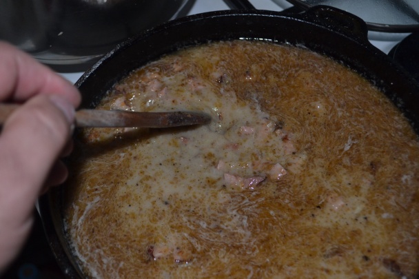 Hrachovo-krúpová kaša s údeným na hubách (fotorecept) - obrázok 13