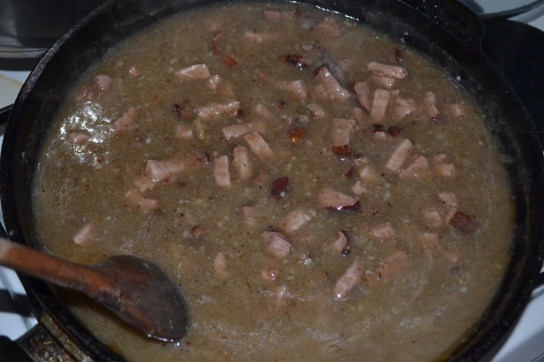 Hrachovo-krúpová kaša s údeným na hubách (fotorecept) - obrázok 14