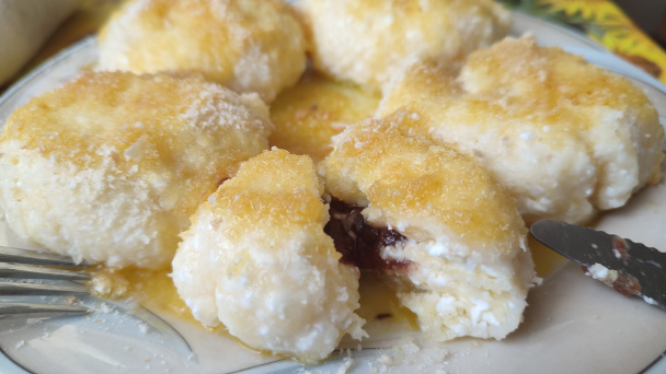 Tvarohové knedličky s jahodovým lekvárom (fotorecept) - obrázok 5