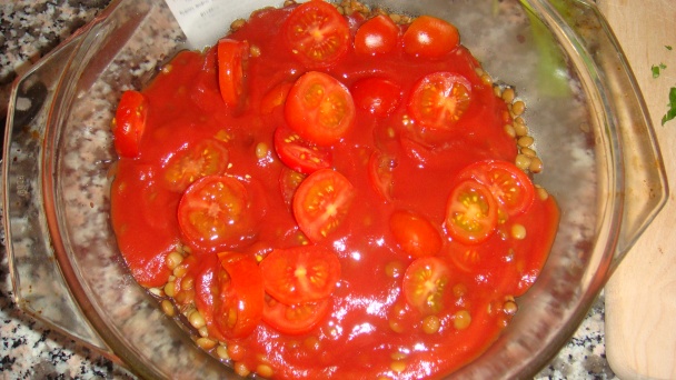 Šošovica zapečená s baklažánom - obrázok 4