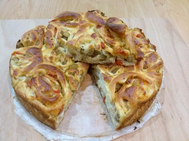 Slaná torta z baklažánových ruží (fotorecept) - obrázok 9