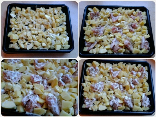 Zapečené zemiaky s jablkom a kuracími krídlami (fotorecept) - obrázok 2