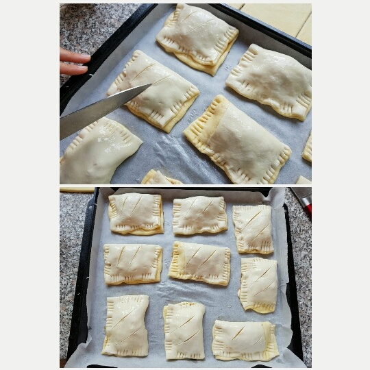 Jablkové koláče z dvojakého cesta (fotorecept) - obrázok 5