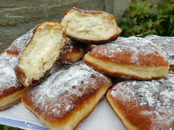 Vysmážané pampúšiky plnené tvarohom (fotorecept) - obrázok 7